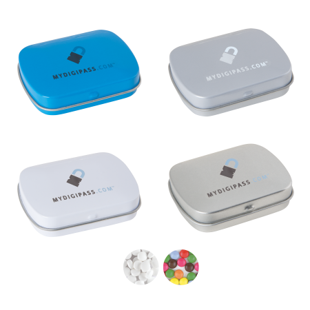 Gewölbte Scharnierblechd, standardmäßig gefüllt mit DutchDex Dextrose-Minzbonbons